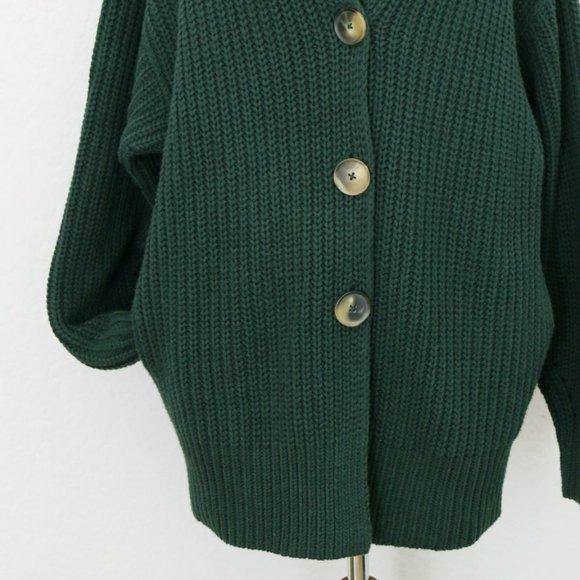 Free People Swim Too Deep Collar Longline Cardi Cardigan Hunter Green $158 XS - Picture 11 of 15
